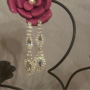 Rhinestone earrings 2.7” length